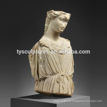 Antique hand carved stone marble greek female busts sculpture for decor